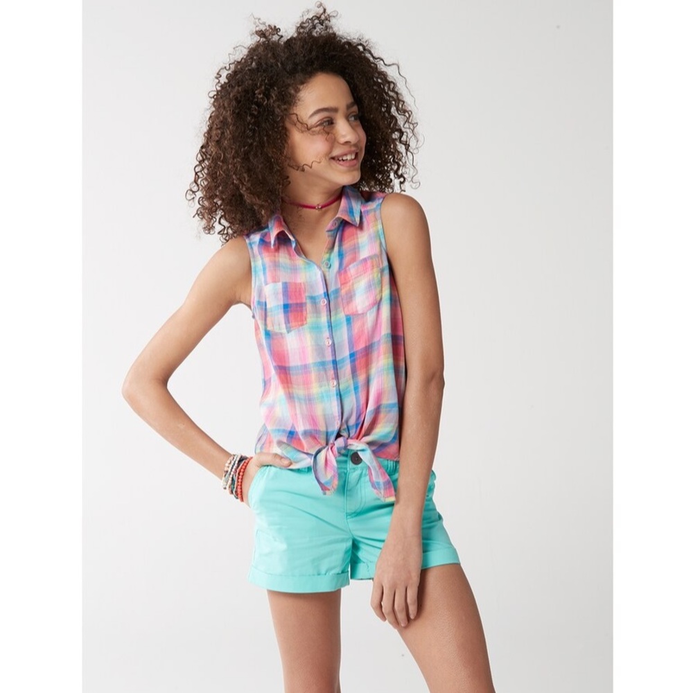 SO plaid sleeveless shirt size 10